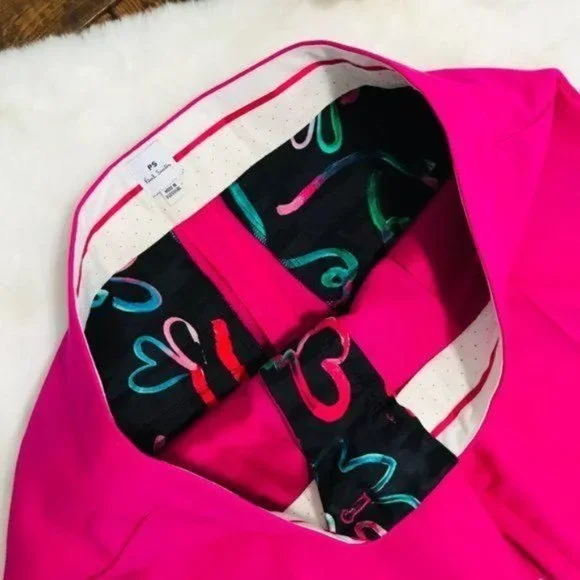 PS PAUL SMITH Wool Pant Straight Leg‎ Trouser Fuchsia Made in Portugal, 4-6